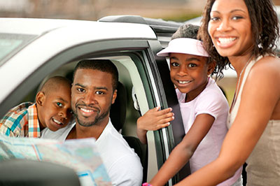 Family in car